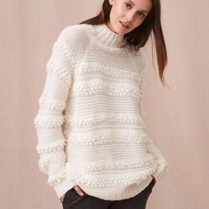LOU & GREY Snowbird Cream Mockneck Sweater Size XS